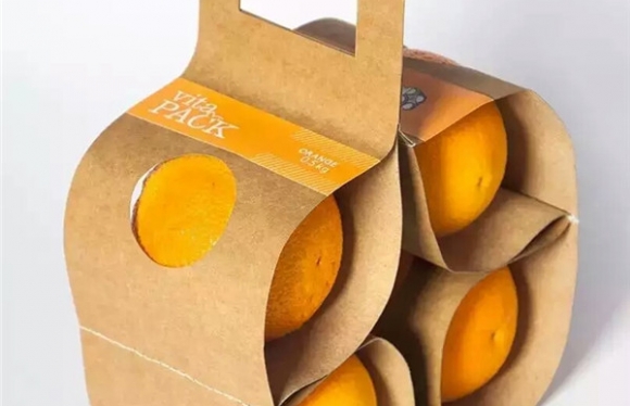 原來橙子還可以這么包裝，牛皮紙水果包裝鑒賞
